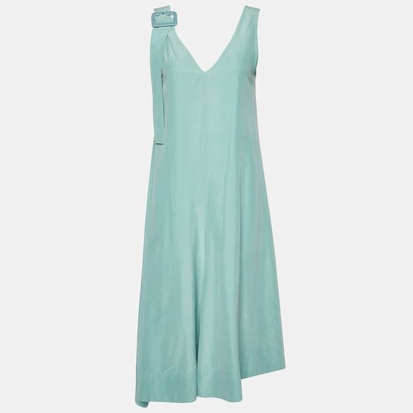 Joseph Sage Green Fuji Silk Max Sleeveless Dress S - Picture 1 of 4